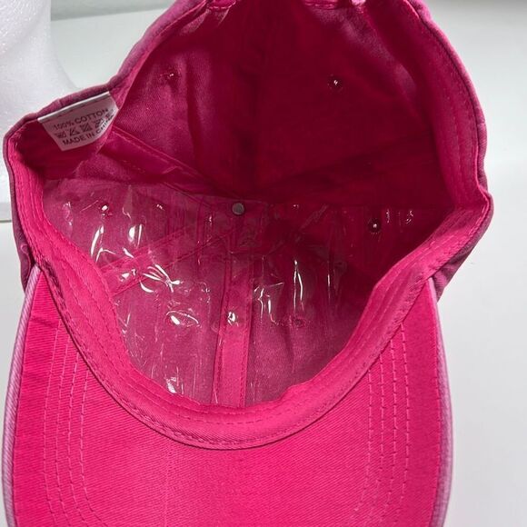 Women’s 100% Cotton Buckle Back Baseball Cap. 
Rose Red. OSFM - Picture 7 of 7